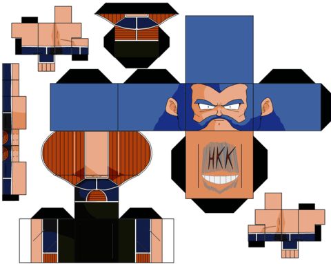 Çocuklar İçin  Dragon Ball Kağıt Kübik Oyuncaklar Şablonu  