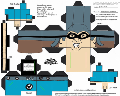 Çocuklar İçin  Aquabats Super Show Kağıt Kübik Oyuncaklar Şablonu  