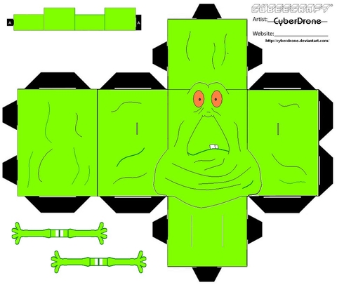 Çocuklar İçin  Ghostbusters Kağıt Kübik Oyuncaklar Şablonu  