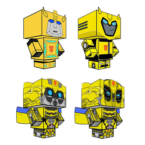 Çocuklar İçin  Transformers Kağıt Kübik Oyuncaklar Şablonu  