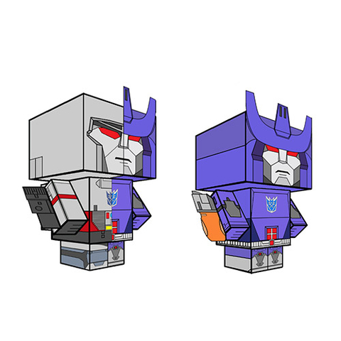 Çocuklar İçin  Transformers Kağıt Kübik Oyuncaklar Şablonu  