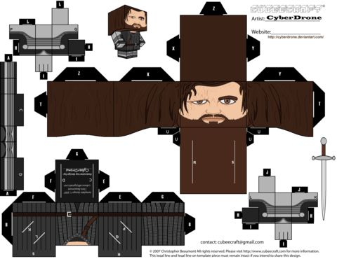 Çocuklar İçin  Game of Thrones Kağıt Kübik Oyuncaklar Şablonu  