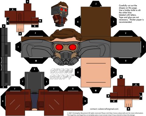 Çocuklar İçin  Guardians of the Galaxy Kağıt Kübik Oyuncaklar Şablonu  