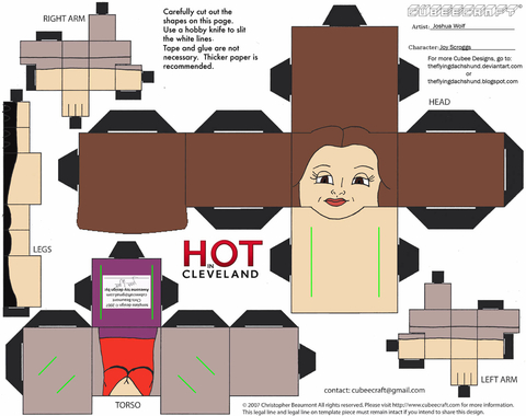 Çocuklar İçin  Hot in Cleveland Kağıt Kübik Oyuncaklar Şablonu  