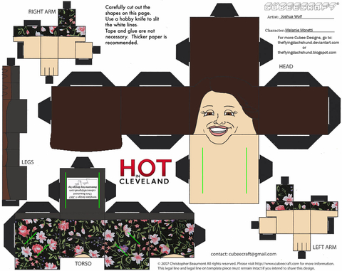 Çocuklar İçin  Hot in Cleveland Kağıt Kübik Oyuncaklar Şablonu  