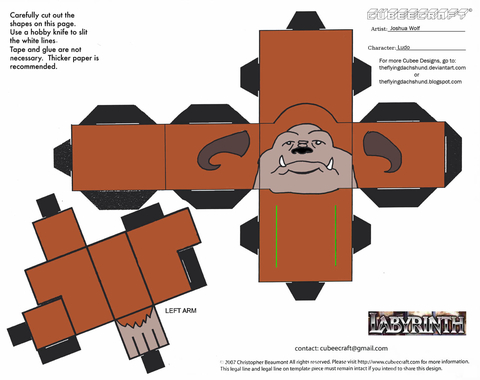 Çocuklar İçin  Muppet Show Kağıt Kübik Oyuncaklar Şablonu  