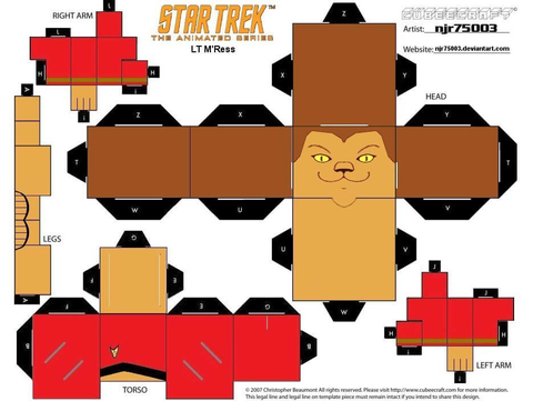 Çocuklar İçin  Star Trek Kağıt Kübik Oyuncaklar Şablonu  