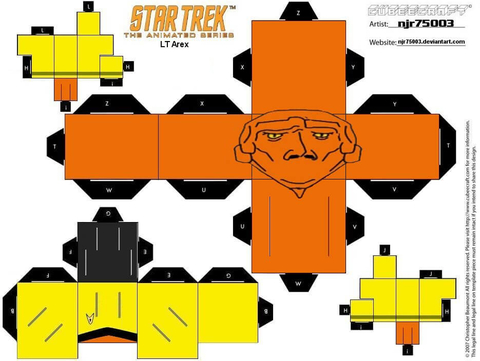 Çocuklar İçin  Star Trek Kağıt Kübik Oyuncaklar Şablonu  