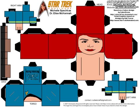 Çocuklar İçin  Star Trek Kağıt Kübik Oyuncaklar Şablonu  