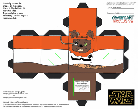 Çocuklar İçin  Star Wars Kağıt Kübik Oyuncaklar Şablonu  