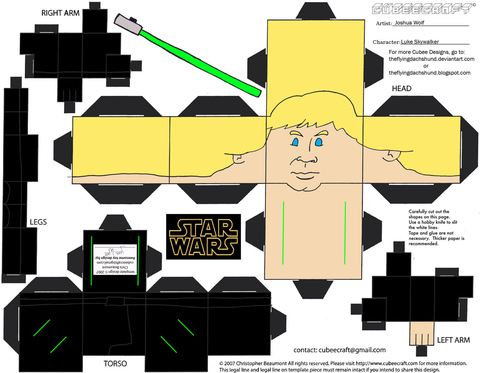 Çocuklar İçin  Star Wars Kağıt Kübik Oyuncaklar Şablonu  