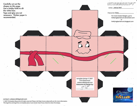 Çocuklar İçin  Christmas Comes to Packland Kağıt Kübik Oyuncaklar Şablonu  
