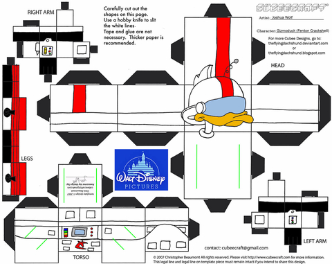 Çocuklar İçin  Ducktales Kağıt Kübik Oyuncaklar Şablonu  
