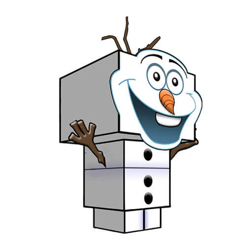 Çocuklar İçin  Frozen Kağıt Kübik Oyuncaklar Şablonu  