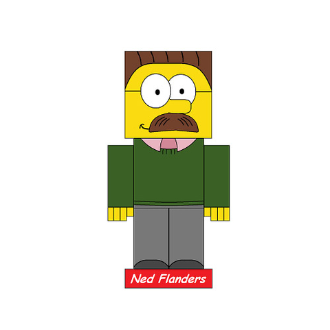 Çocuklar İçin  Simpsons Kağıt Kübik Oyuncaklar Şablonu  