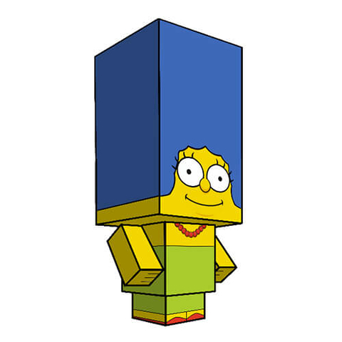 Çocuklar İçin  Simpsons Kağıt Kübik Oyuncaklar Şablonu  