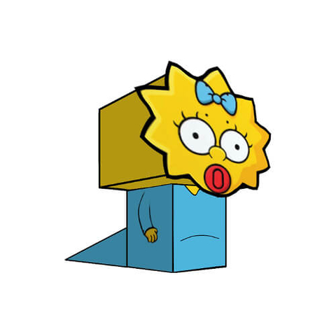 Çocuklar İçin  Simpsons Kağıt Kübik Oyuncaklar Şablonu  