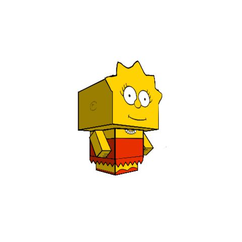 Çocuklar İçin  Simpsons Kağıt Kübik Oyuncaklar Şablonu  