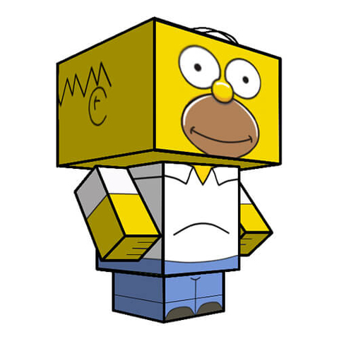 Çocuklar İçin  Simpsons Kağıt Kübik Oyuncaklar Şablonu  