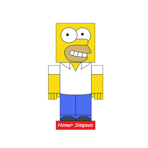 Çocuklar İçin  Simpsons Kağıt Kübik Oyuncaklar Şablonu  