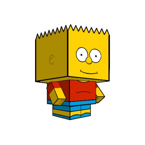 Çocuklar İçin  Simpsons Kağıt Kübik Oyuncaklar Şablonu  