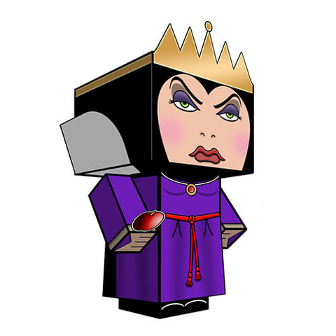 Çocuklar İçin  Snow White Kağıt Kübik Oyuncaklar Şablonu  