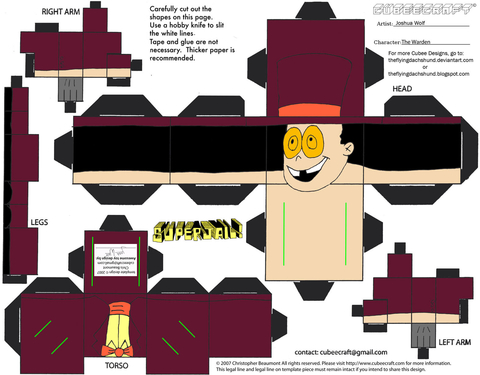Çocuklar İçin  Superjail Kağıt Kübik Oyuncaklar Şablonu  