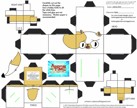 Çocuklar İçin  Macera Zamanı Kağıt Kübik Oyuncaklar Şablonu  