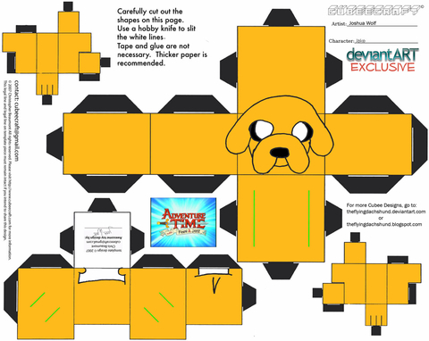 Çocuklar İçin  Macera Zamanı Kağıt Kübik Oyuncaklar Şablonu  