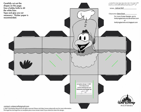 Çocuklar İçin  Mickey Mouse Kağıt Kübik Oyuncaklar Şablonu  
