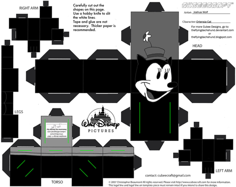 Çocuklar İçin  Mickey Mouse Kağıt Kübik Oyuncaklar Şablonu  