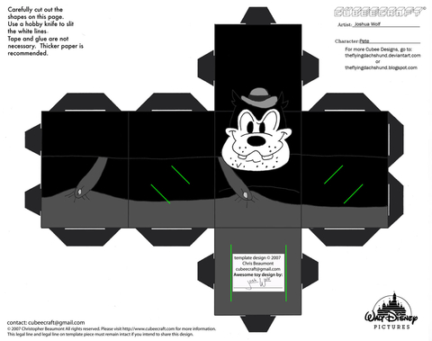 Çocuklar İçin  Mickey Mouse Kağıt Kübik Oyuncaklar Şablonu  