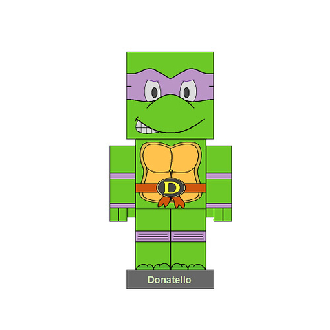Çocuklar İçin  Ninja Turtles Kağıt Kübik Oyuncaklar Şablonu  
