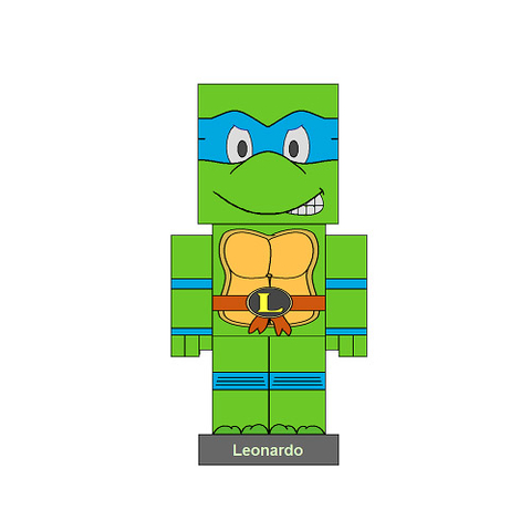 Çocuklar İçin  Ninja Turtles Kağıt Kübik Oyuncaklar Şablonu  