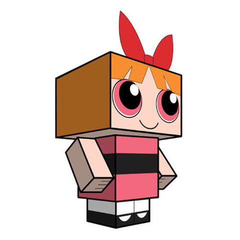Çocuklar İçin  Powerpuff Girls Kağıt Kübik Oyuncaklar Şablonu  