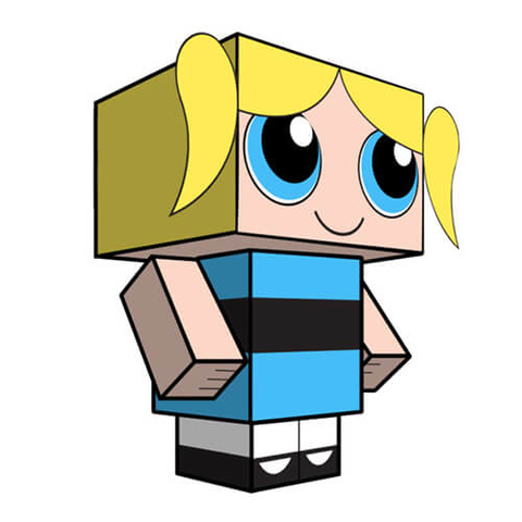 Çocuklar İçin  Powerpuff Girls Kağıt Kübik Oyuncaklar Şablonu  