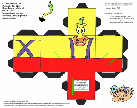 Çocuklar İçin  Rockos Modern  Life Toys Kağıt Kübik Oyuncaklar Şablonu  
