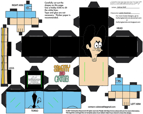 Çocuklar İçin  Sanjay and Craig Kağıt Kübik Oyuncaklar Şablonu  