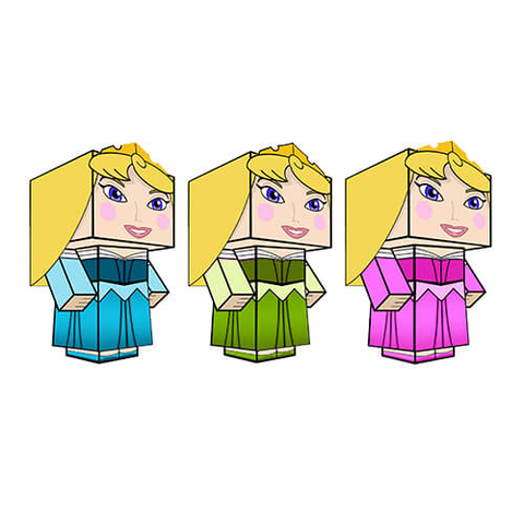 Çocuklar İçin  Sleeping Beauty Kağıt Kübik Oyuncaklar Şablonu  