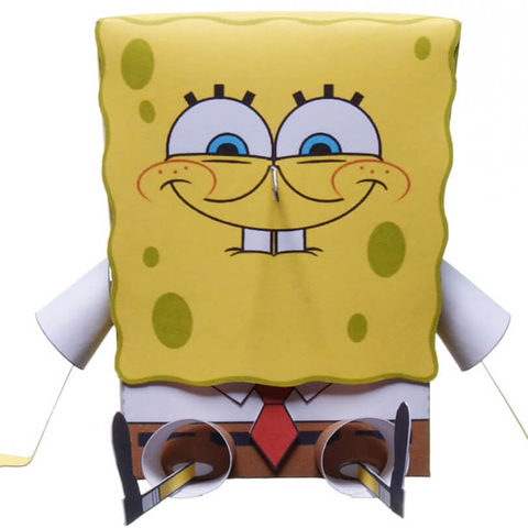 Çocuklar İçin  Spongebob Squarepants Kağıt Kübik Oyuncaklar Şablonu  