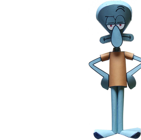 Çocuklar İçin  Spongebob Squarepants Kağıt Kübik Oyuncaklar Şablonu  