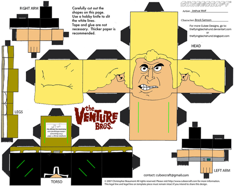 Çocuklar İçin  Venture Bros Toys Kağıt Kübik Oyuncaklar Şablonu  