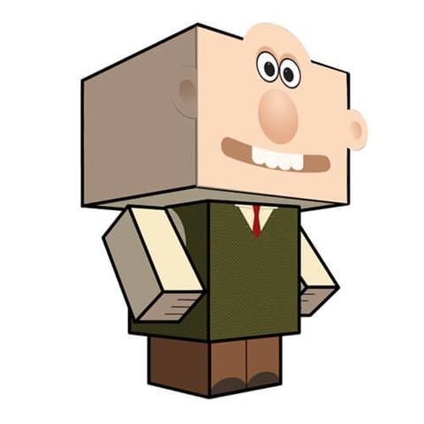 Çocuklar İçin  Wallace and Gromit Kağıt Kübik Oyuncaklar Şablonu  