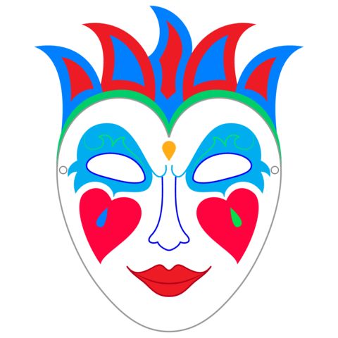 Çocuklar İçin  Balo Hazır Maske Şablonları 