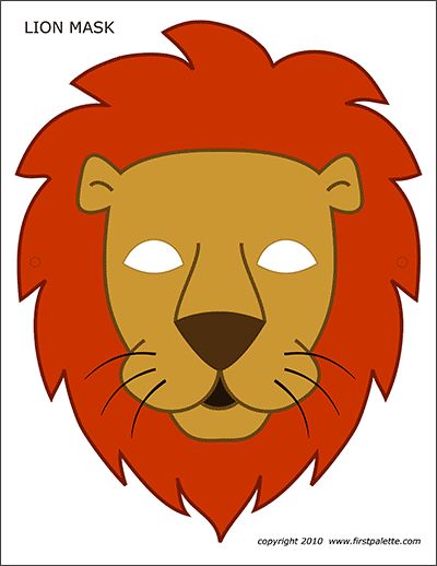 Çocuklar İçin  Aslan Hazır Maske Şablonları 