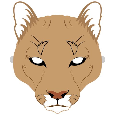 Çocuklar İçin  Aslan Hazır Maske Şablonları 
