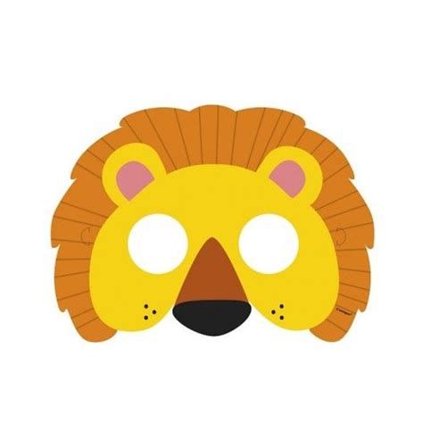 Çocuklar İçin  Aslan Hazır Maske Şablonları 