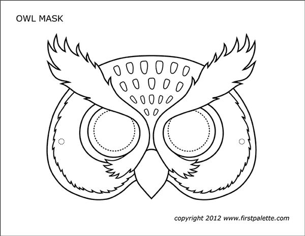 Çocuklar İçin  Baykuş Hazır Maske Şablonları 