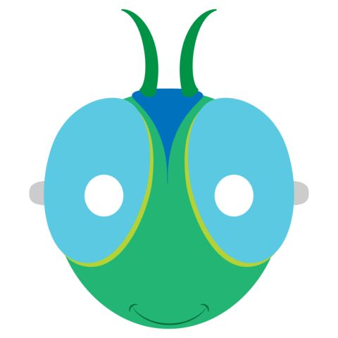 Çocuklar İçin  Böcek Hazır Maske Şablonları 