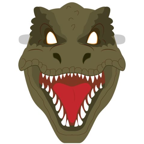 Çocuklar İçin  Dinozor Hazır Maske Şablonları 